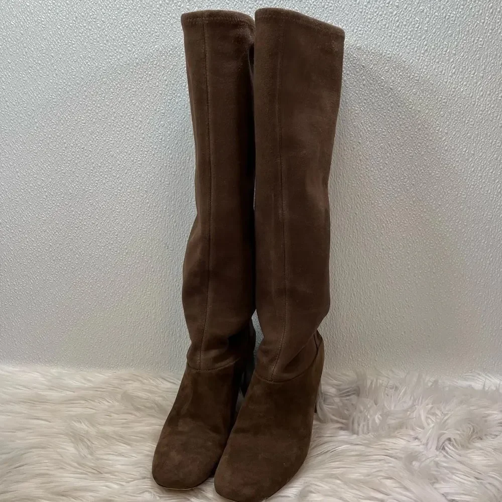 Tory Burch Knee High Sydney suede boots brown